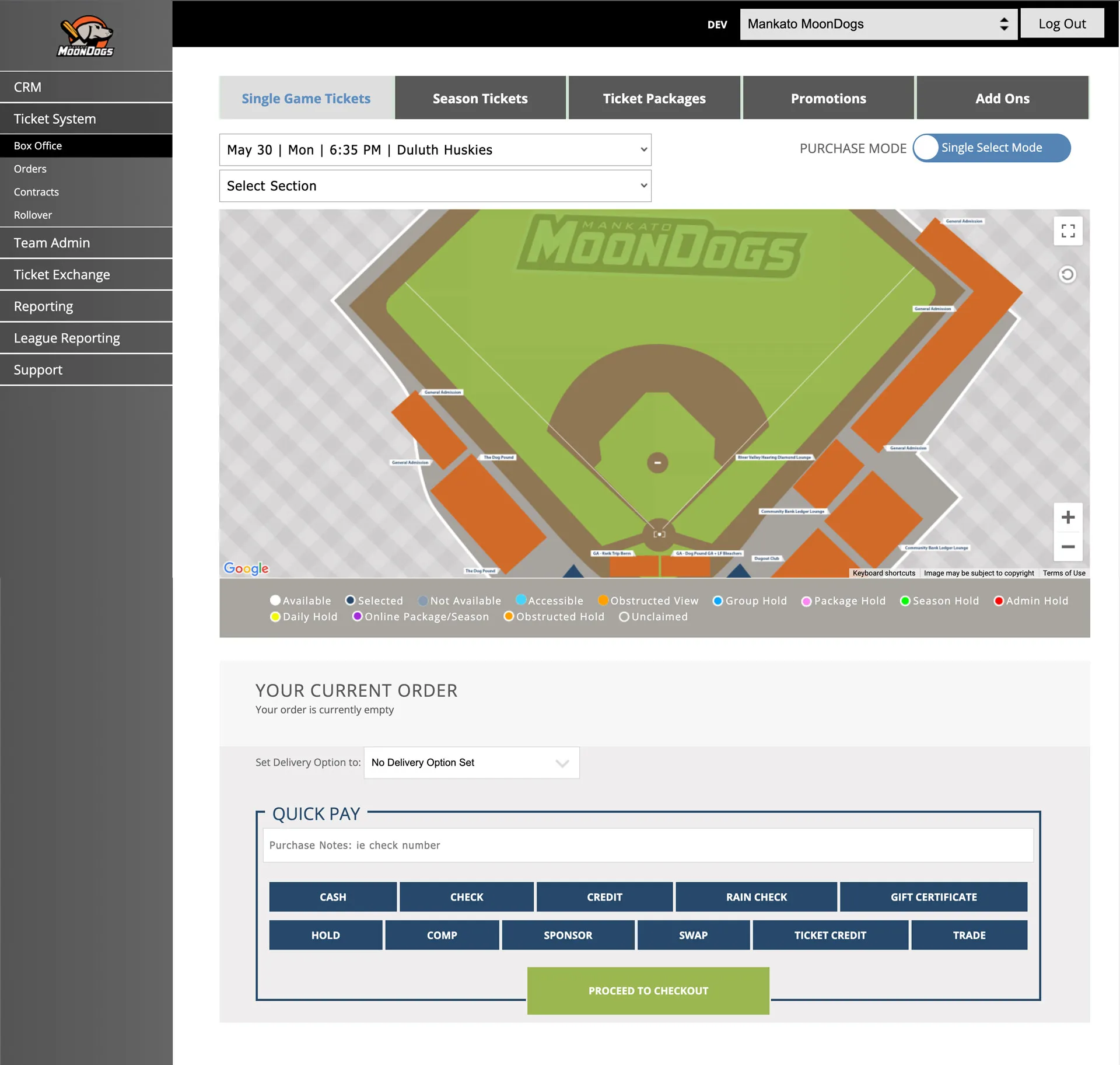 Northwoods League custom web app development